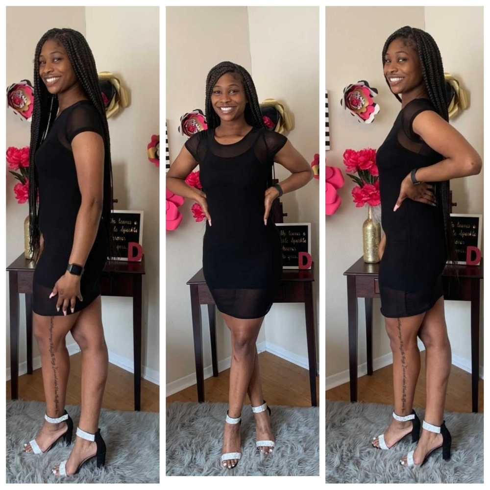 Spaghetti strap dress with mesh cover up